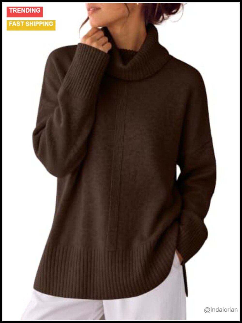 Oversized Cowl Neck Batwing Sleeve Sweater - Cozy Casual Pullover